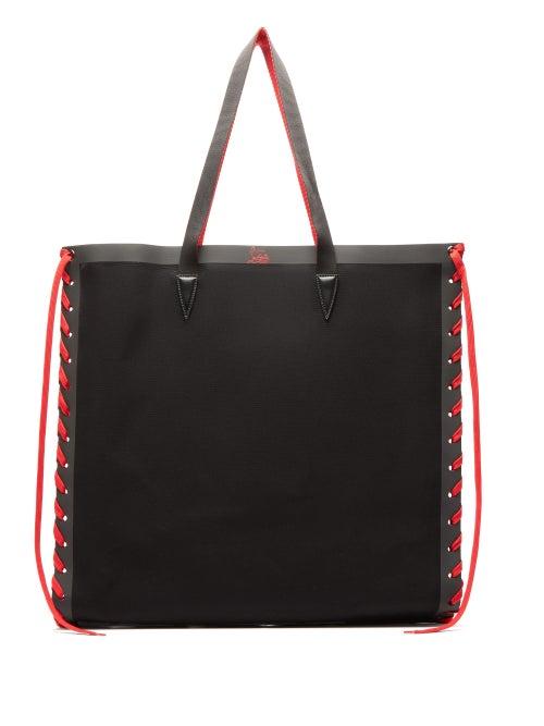 Matchesfashion.com Christian Louboutin - Cabalace Oversized Canvas Tote Bag - Womens - Black Red