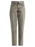 Matchesfashion.com Jean Atelier - Flip Fold Over Jeans - Womens - Light Grey