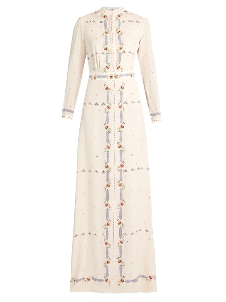 Vilshenko Florence Floral-print Silk Gown