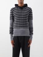 Maximilian Davis - Argyle-knit Wool-blend Hooded Sweater - Mens - Black Grey