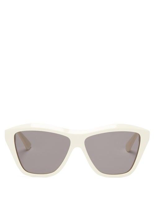 Bottega Veneta - Cat-eye Acetate Sunglasses - Womens - Brown