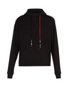 Matchesfashion.com Jw Anderson - Beaded Drawstring Hooded Cotton Sweatshirt - Mens - Black