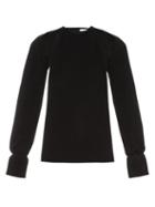Thomas Tait Cut-out Pleated-cuff Crepe Top