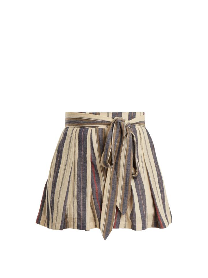 Three Graces London Kilman High-waisted Striped Shorts