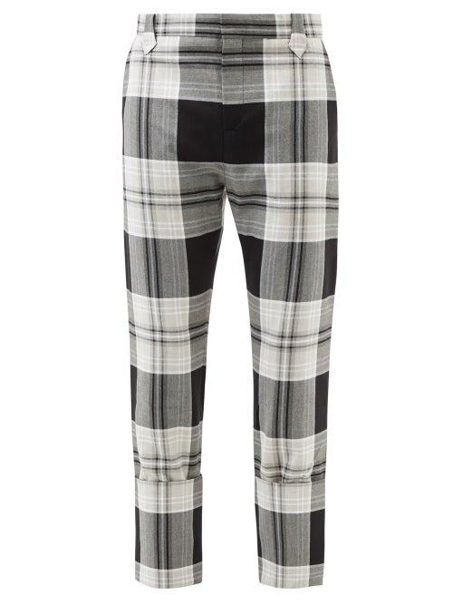 Charles Jeffrey Loverboy - Wednesday Check Cotton-twill Trousers - Mens - Black