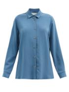 Asceno - Milan Crepe Shirt - Womens - Blue