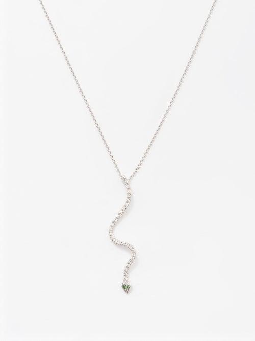 Ileana Makri - Lucky Snake Diamond, Tsavorite & Gold Necklace - Womens - Gold Multi