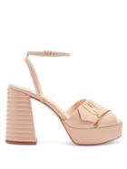 Matchesfashion.com Fendi - Promenade Cross-strap Leather Platform Sandals - Womens - Nude