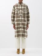 Isabel Marant Toile - Fontizi Checked Wool-blend Coat - Womens - White Multi