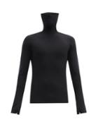 Matchesfashion.com Balenciaga - Extended Roll-neck Jersey Top - Mens - Black