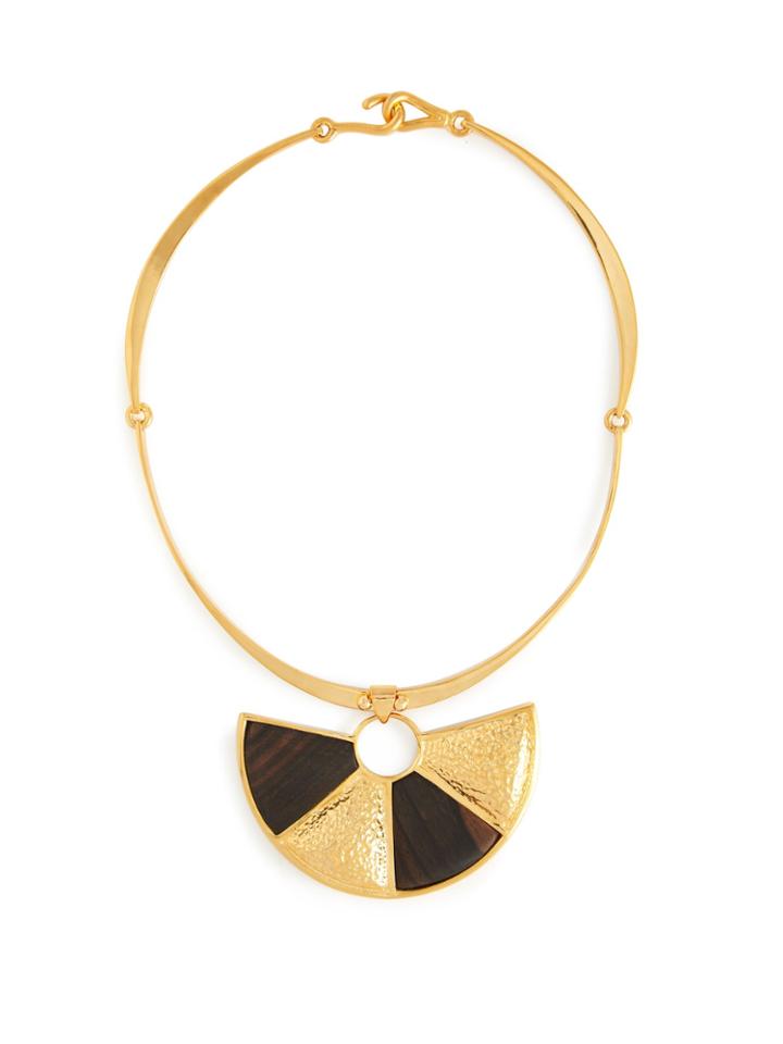 Joelle Kharrat Peacock Wood And Gold-plated Brass Necklace