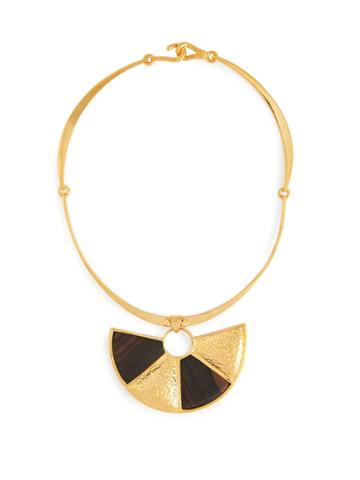 Joelle Kharrat Peacock Wood And Gold-plated Brass Necklace