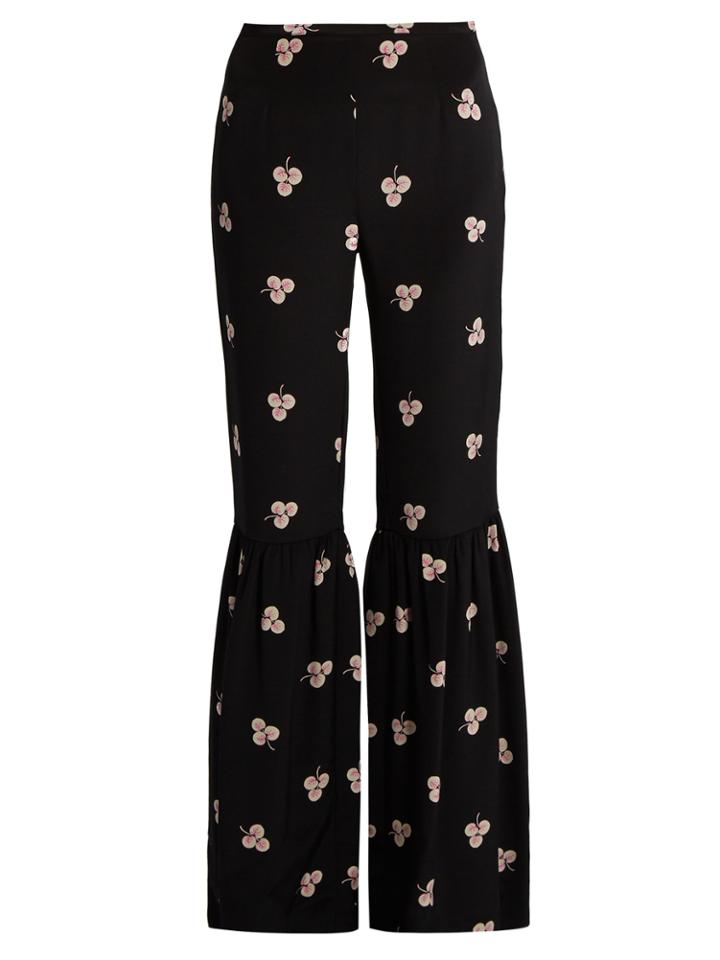 Vilshenko Jessica Flared-cuff Silk-crepe Trousers