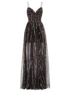Matchesfashion.com Rasario - Sequinned Tulle Dress - Womens - Black
