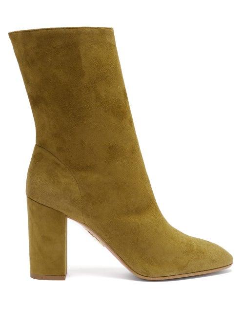 Matchesfashion.com Aquazzura - Boogie 85 Suede Boots - Womens - Khaki