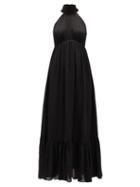Matchesfashion.com Zimmermann - Wavelength Silk-chiffon Midi Dress - Womens - Black