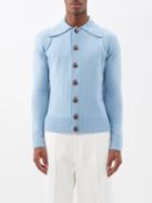 Giuliva Heritage - Nino Spread-collar Wool Cardigan - Mens - Light Blue