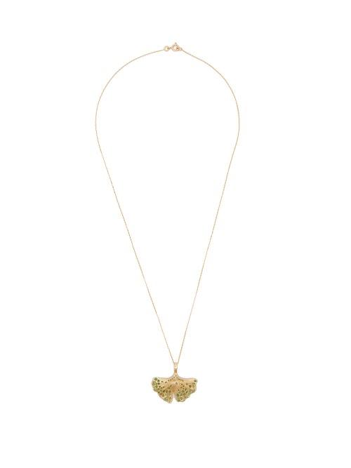 Matchesfashion.com Aurlie Bidermann Fine Jewellery - Ginkgo Tsavorite & 18kt Gold Necklace - Womens - Gold