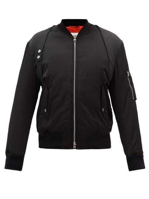 Matchesfashion.com Alexander Mcqueen - Harness Cotton-blend Satin Bomber Jacket - Mens - Black