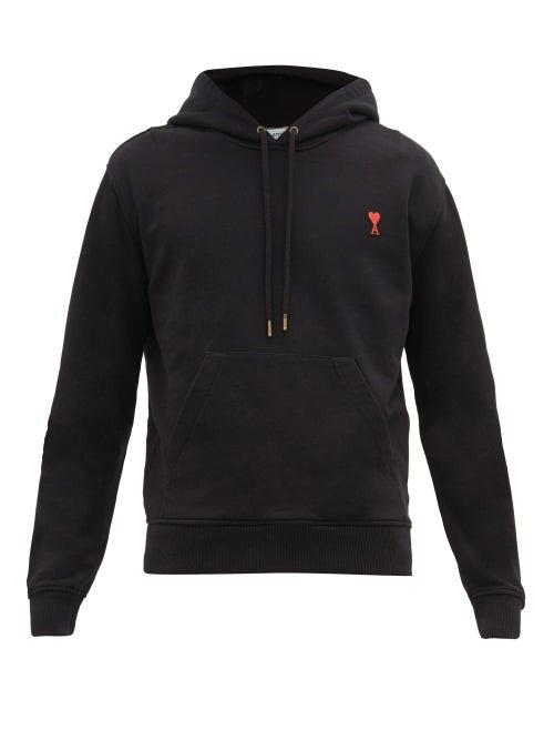 Matchesfashion.com Ami - Ami De Coeur Cotton Hooded Sweatshirt - Mens - Black