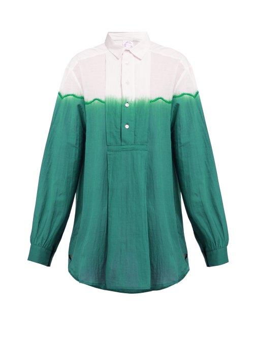 Matchesfashion.com Kilometre Paris - Dip Dyed Cotton Shirt - Womens - Green