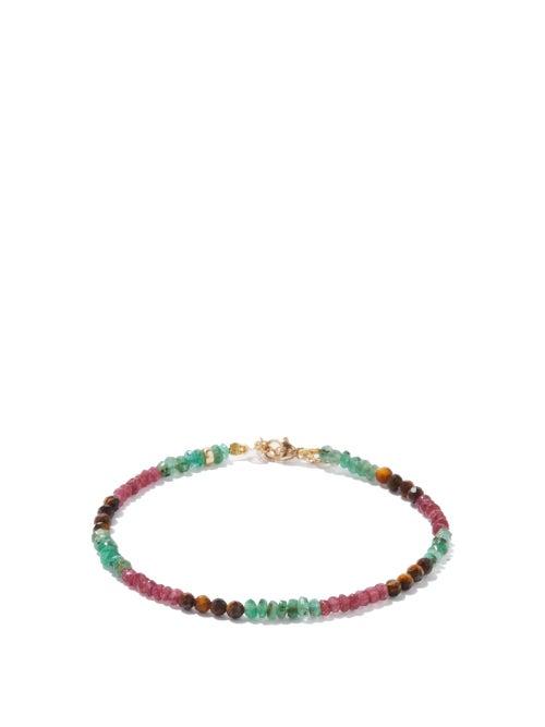 Jia Jia - Ruby, Emerald, Tiger's Eye & 14kt Gold Bracelet - Womens - Multi