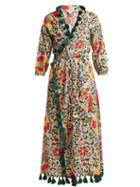 Matchesfashion.com Rhode Resort - Lena Tassel Trimmed Cotton Wrap Dress - Womens - White Print