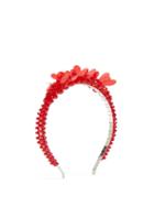 Matchesfashion.com Simone Rocha - Floral Crystal Bead Headband - Womens - Red