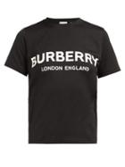 Matchesfashion.com Burberry - Shotover Logo Print Cotton T Shirt - Womens - Black