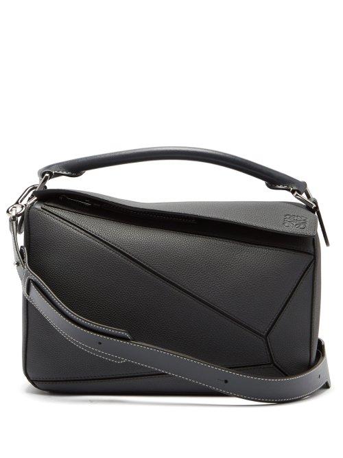 Matchesfashion.com Loewe - Puzzle Grained Leather Cross Body Bag - Womens - Dark Grey