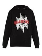 Matchesfashion.com Givenchy - Gothic Logo Printed Hooded Cotton Sweatshirt - Mens - Black