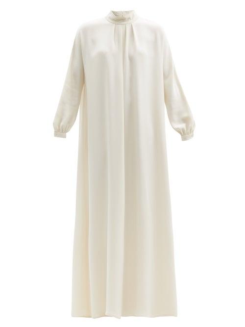 Matchesfashion.com La Collection - Barbora High-neck Silk-crepe Maxi Dress - Womens - Ivory