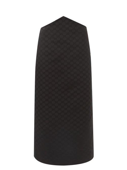 Gucci - Gg-jacquard Cotton-blend Midi Skirt - Womens - Black