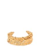 Matchesfashion.com Karry Gallery - Crystal Embellished Gold Cuff - Womens - Gold