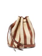 Matchesfashion.com Hunting Season - The Drawstring Large Raffia And Leather Bucket Bag - Womens - Tan