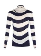 Fendi Sheer Roll-neck Striped Sweater