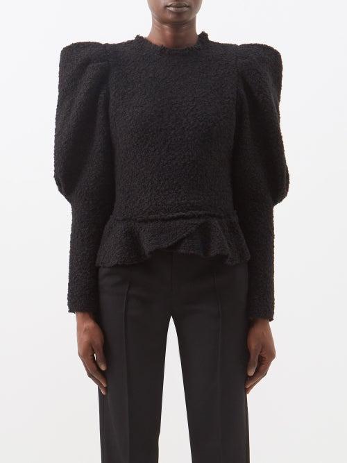 Isabel Marant - Giamili Puff-sleeve Boucl Top - Womens - Black