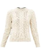 Matchesfashion.com La Fetiche - Marilyn Cable Knit Wool Sweater - Womens - Black Cream