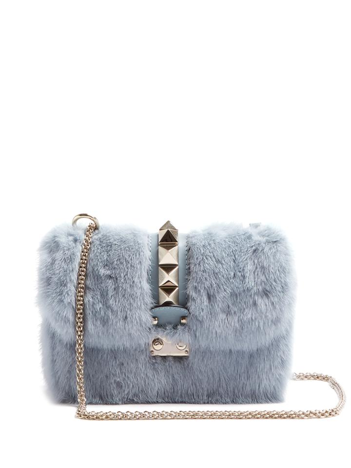 Valentino Lock Small Mink-fur Shoulder Bag