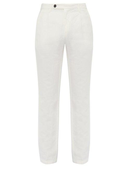 Matchesfashion.com Massimo Alba - Straight Leg Linen Blend Trousers - Mens - White