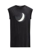 Matchesfashion.com Ann Demeulemeester - Moon-print Cotton-jersey T-shirt - Mens - Black