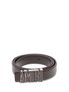 Amiri - Logo-plaque Grained-leather Belt - Mens - Black