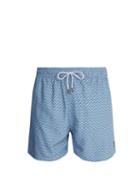 Matchesfashion.com Retromarine - Zigzag Print Swim Shorts - Mens - Blue
