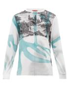 Matchesfashion.com Eckhaus Latta - Yosemite Print Cotton Long Sleeved T Shirt - Mens - Blue White