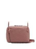 Matchesfashion.com Bottega Veneta - Nodini Intrecciato Leather Cross Body Bag - Womens - Dark Pink
