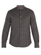 Matchesfashion.com Barena Venezia - Point Collar Checked Cotton Shirt - Mens - Black Multi