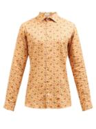 Etro - Paisley-print Cotton-poplin Shirt - Mens - Orange