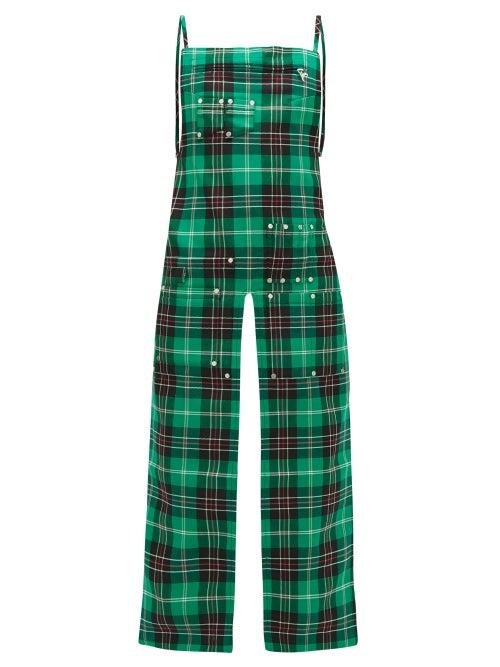 Matchesfashion.com Marine Serre - Patch Pocket Tartan Apron Top - Womens - Green