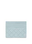 Bottega Veneta - Intrecciato Leather Cardholder - Womens - Light Blue