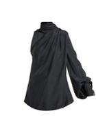 Hillier Bartley Asymmetric Fringed-scarf Silk-satin Blouse